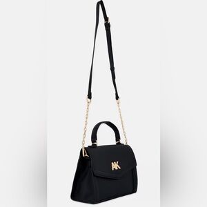 Anne Klein Black Crossbody Bag with Gold Accents